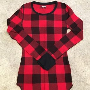 Buffalo Plaid thermal pajama top